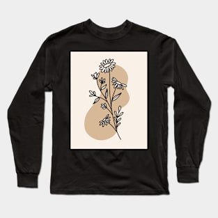 Flower Line Doodle Long Sleeve T-Shirt